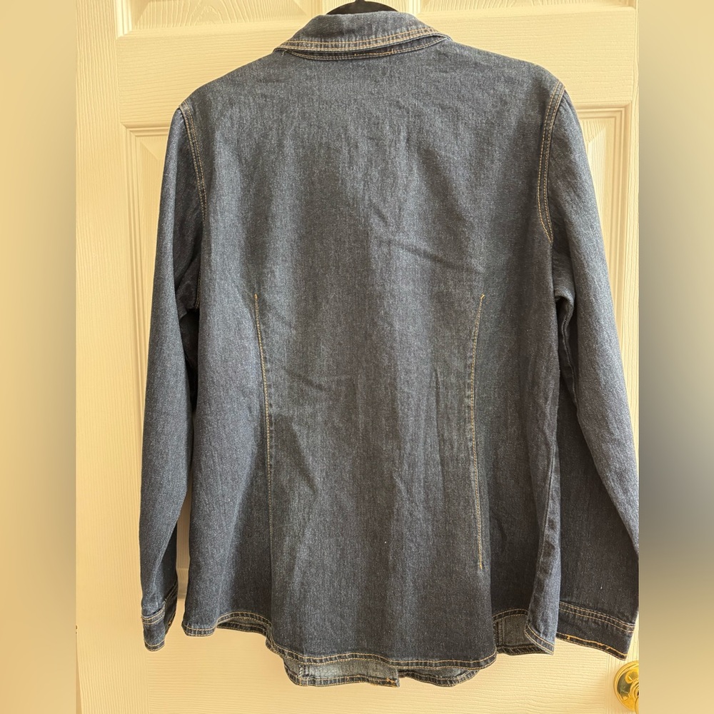 DG2 by Diane Gilman Dark Denim Shirt -Size L - Picture 3 of 4